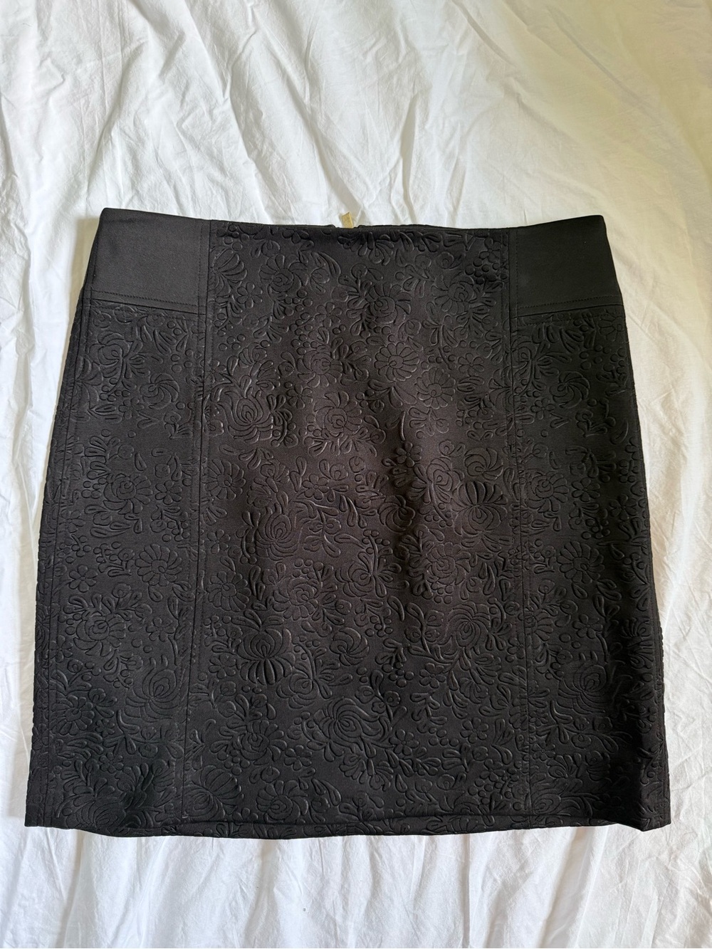 Laundry By Shelli Segal Black Floral-Embossed Pencil Skirt Black Embossed Floral